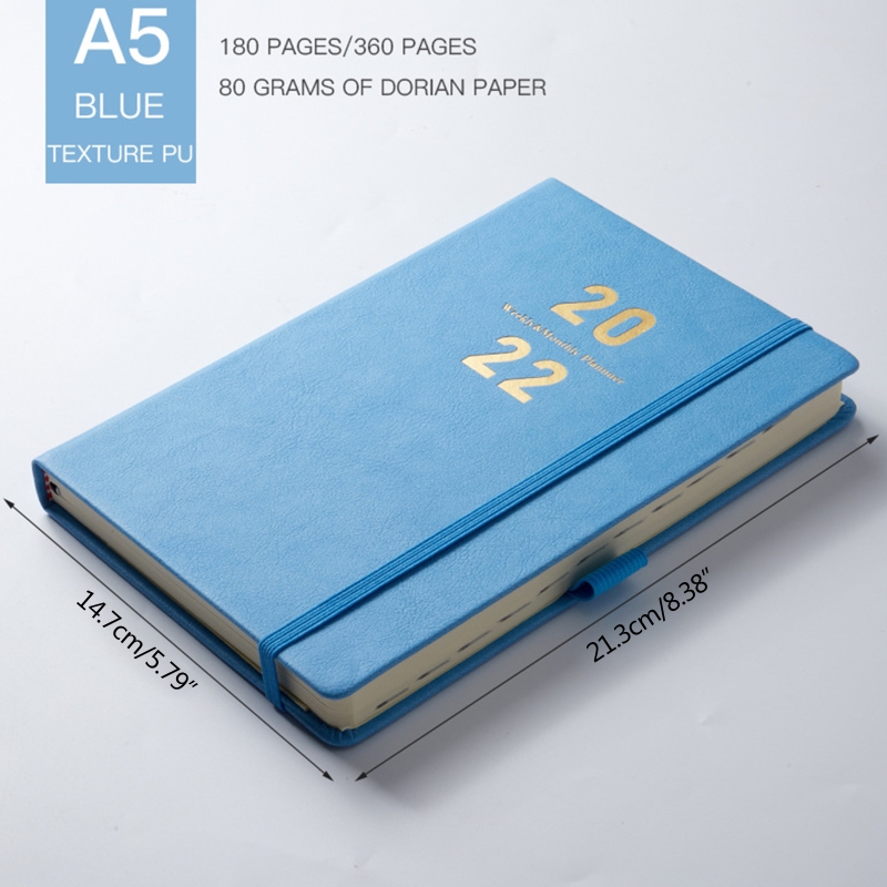 English Daily Weekly Monthly Planner Notebook 180 Sheets Ink-proof for Project Management Appointment Personal Scheduel