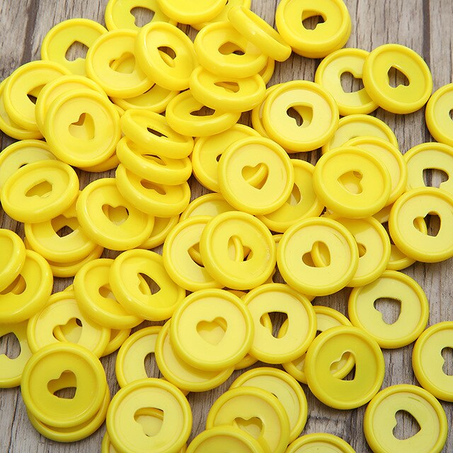 12PCS 23MM Notebook Binding Buckle Mushroom Disc Notebook Binding Notepad Plastic Loose-leaf Plastic Disc Buckle Paper Clip Ring: Yellow