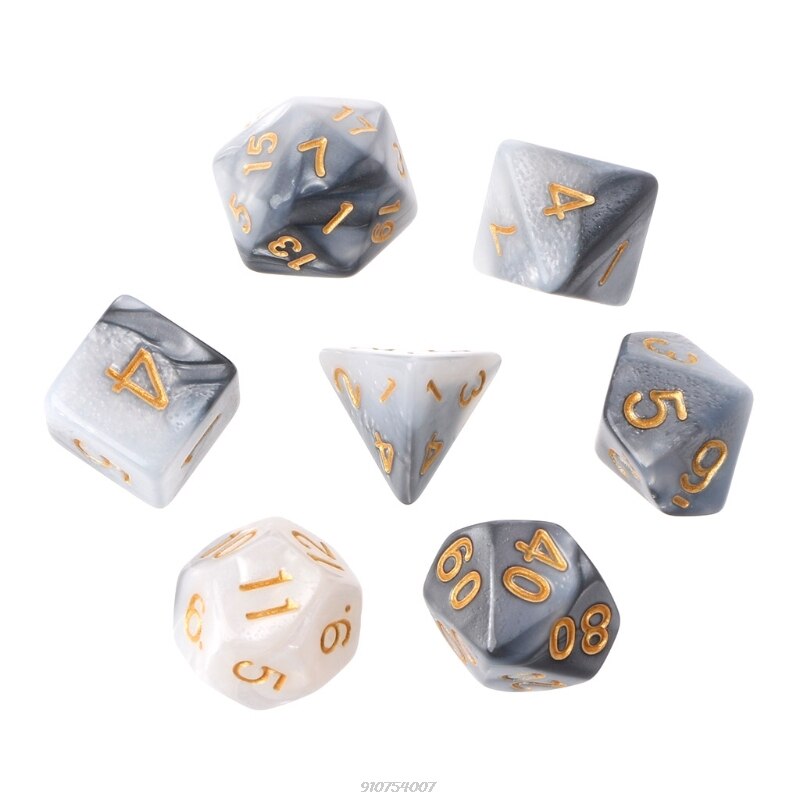 Spedizione gratuita 7 pz/set acrilico poliedrico dadi per TRPG gioco da tavolo D4-D20 ma28 21 all&#39;ingrosso: 4