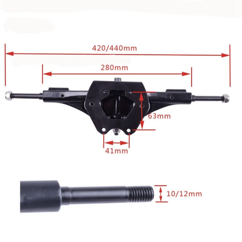 Courtieyeardceastea Truck Skateboard Alliage Aluminium 83mm - Longboard Truck Outdoor Noir
