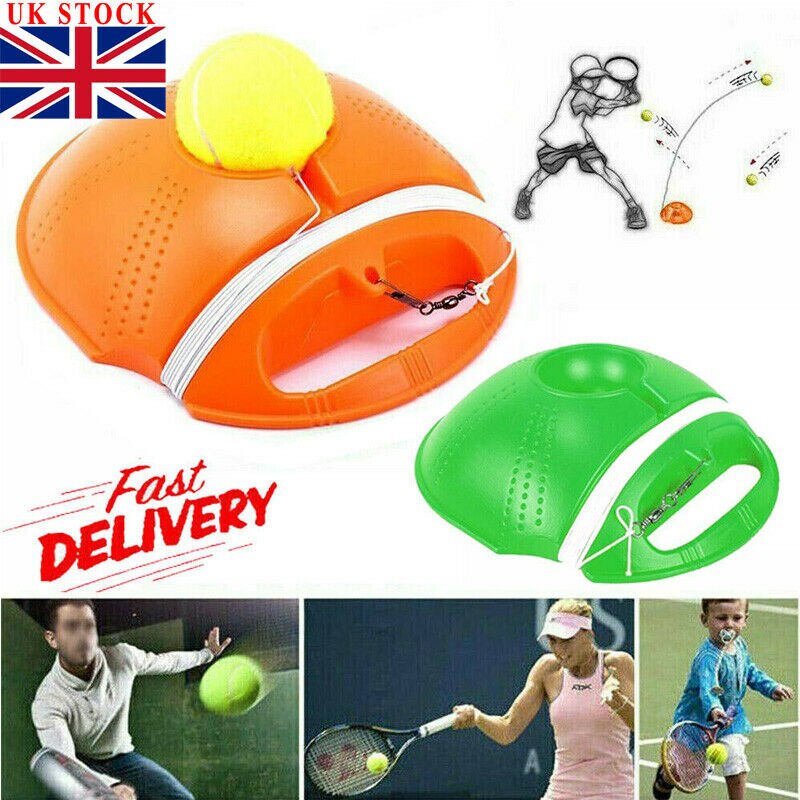 Pro Single Tennis Trainer Training Tool Practice Rebound Balls Back Base Ball UK