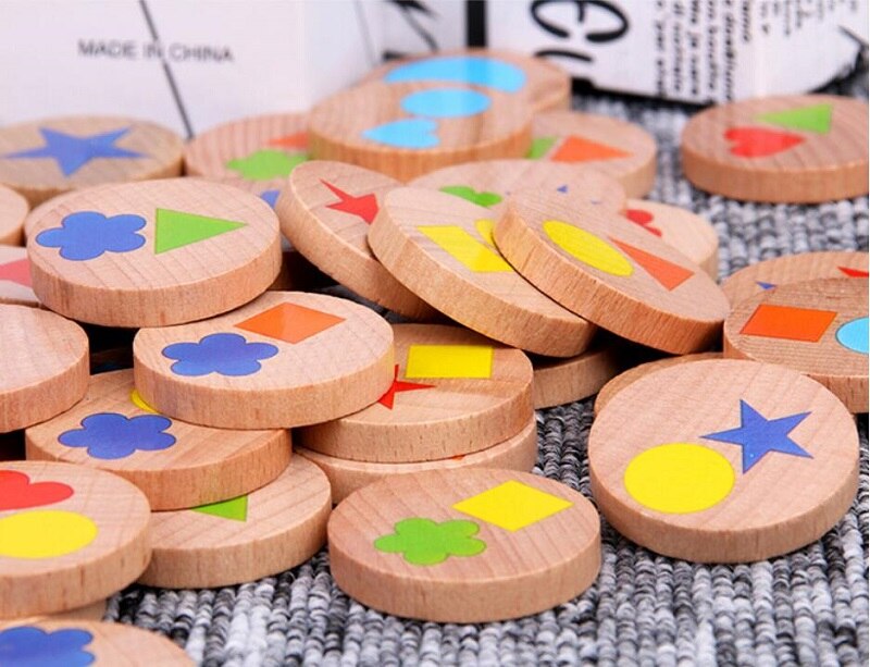 Children's Educational Toys Interactive Table Games Shape Matching Memory Training Toys Suitable for Over 3 Years Old