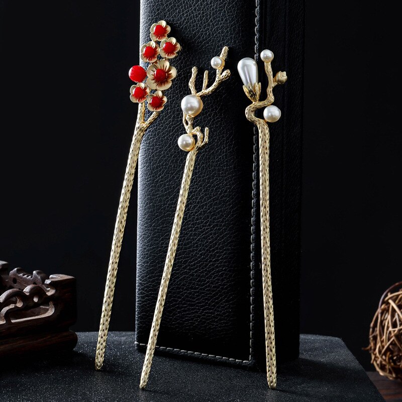 Women Banquet Party Hair Pin Accessories Best Jewelry Vintage Hair Stick Chinese Style Simulated Pearls Hairpin