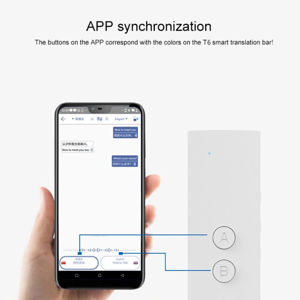 Real Time Simultaneous Accurate Voice Translator Fast Business Meeting Bluetooth Multi-language Portable Smart Wireless Learning