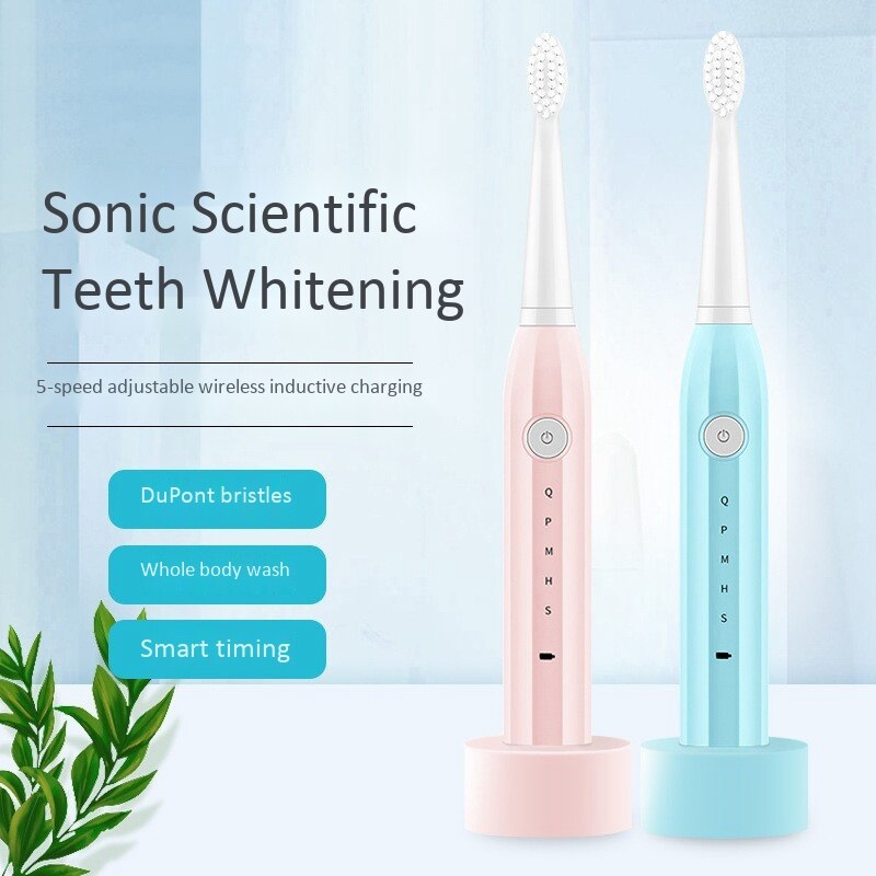 Sonic Electric Toothbrush Ultrasonic Automatic Tooth Brush Waterproof Cleaning USB Rechargeable