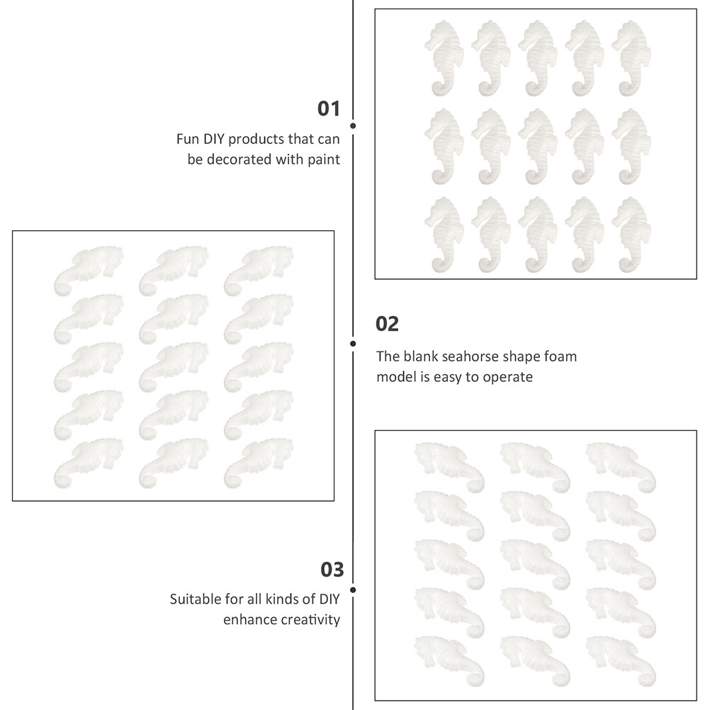 20Pcs Seahorse Shape Painting Models DIY Crafts Making Models Hand-painted Seahorse Model