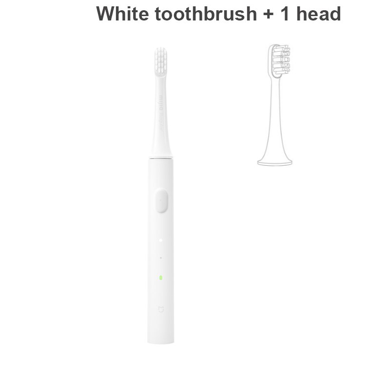 Xiaomi-cepillo de dientes Mijia T100 Mi, cepillo de dientes eléctrico inteligente Original de 46g y 2 velocidades Xiaomi, Sónico cepillo de dientes, blanqueador, recordatorio de zona de cuidado bucal: white with 1 head