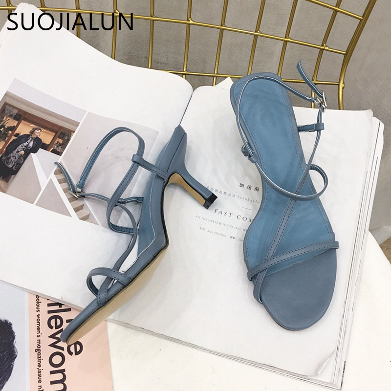 Suojialun sommar märke sandaler dam öppen tå gladiator sandal kvinnor smalt band spänne rem klänning skor band muje