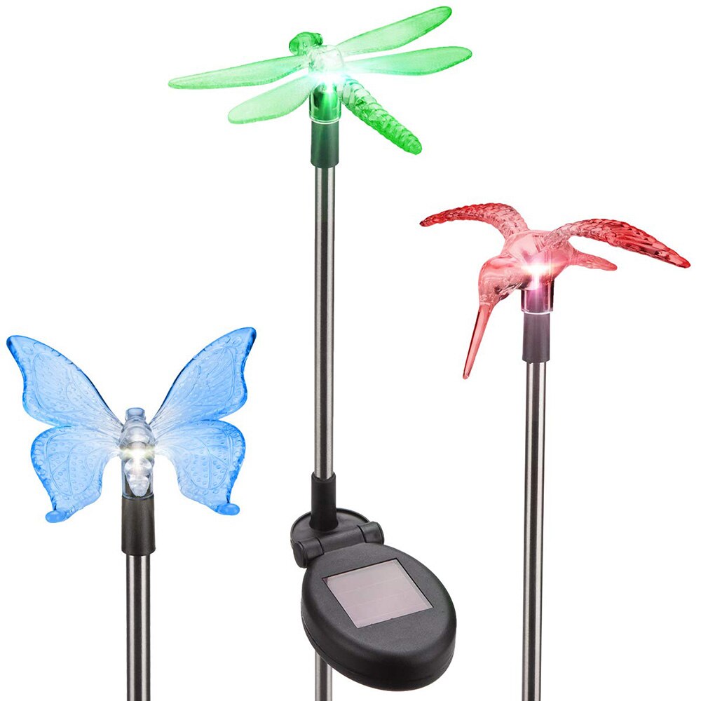Solar lights outdoors LED butterfly dragonfly flying bird LED garden park landscape lawn party courtyard terrace decoration lamp