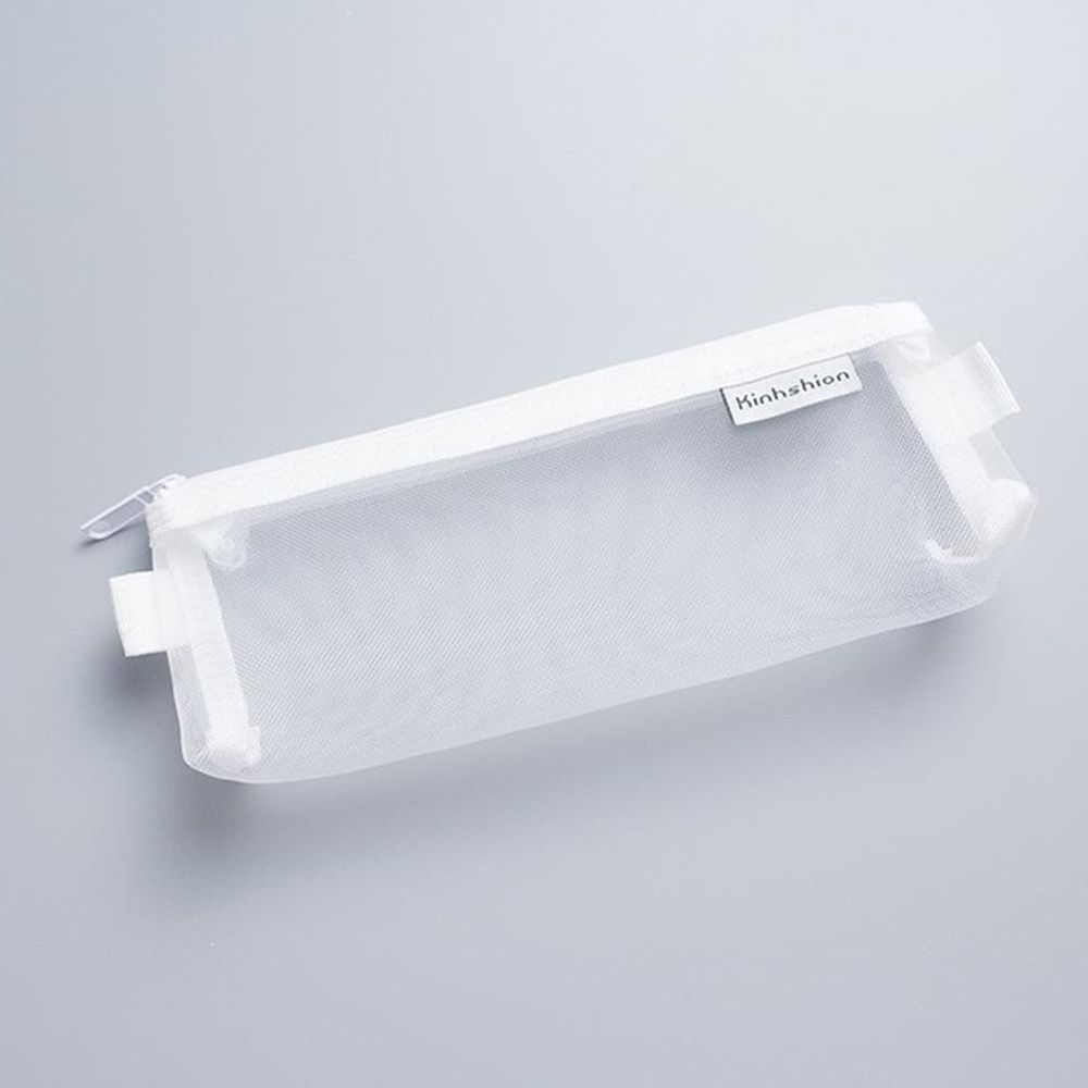 Multifunktionel gennemsigtig mesh skønhed lynlås rejse kosmetik taske bærbar toiletpose makeup taske origanizer: S hvid
