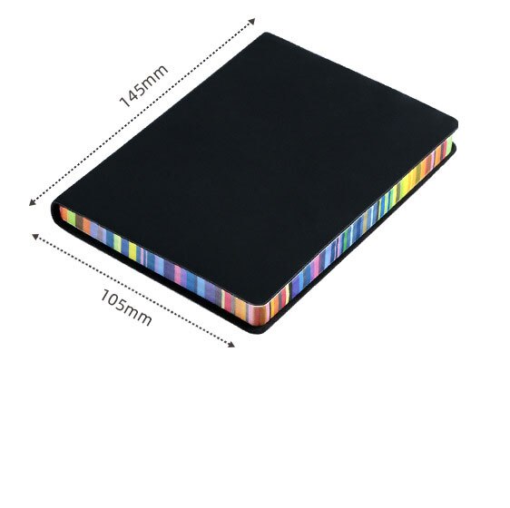 A5/A6 Soft Surface Cute Notebook 100 And Simple Notes With Rainbow Edges Thick Leather Diary Office Stationery: A6-2