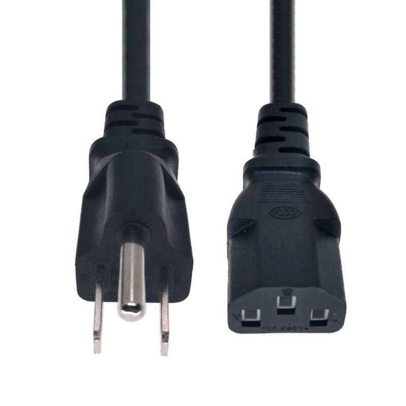 US Plug to IEC C13 Power Cord Cable 1.8M for Desktop Printers Monitors 10A 250V