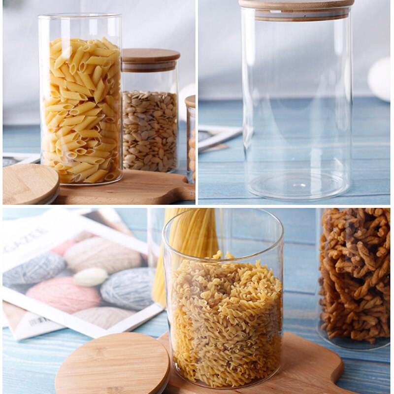 Pot à bonbons pour épices verre récipient Transparent bocaux en verre avec couvercles pot à biscuits pots de cuisine et couvercles petite taille