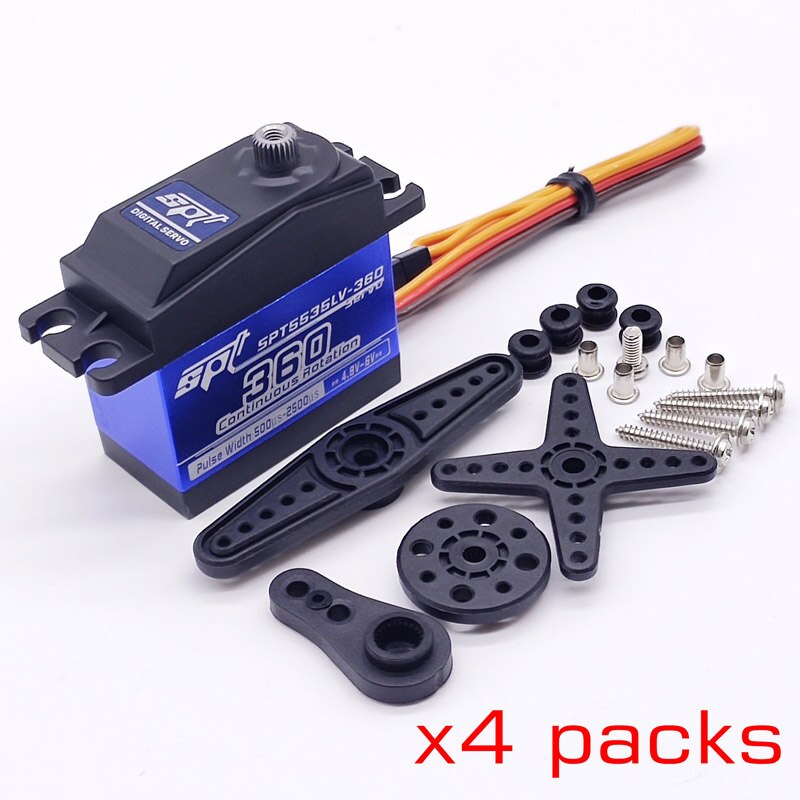 SPT5525LV-360 25kg SPT5535LV-360 35kg full metal gears standard digital servo 360 continuous rotation rotary RC Crawler capstan: 35kg-360 x4pcs