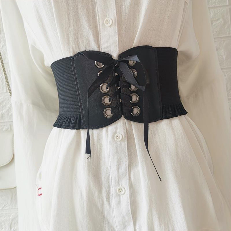 Wide Belt For Women Luxury Brand White Stretch Trouser Belts Corset Waistband Elastic Belts For WomanDT075