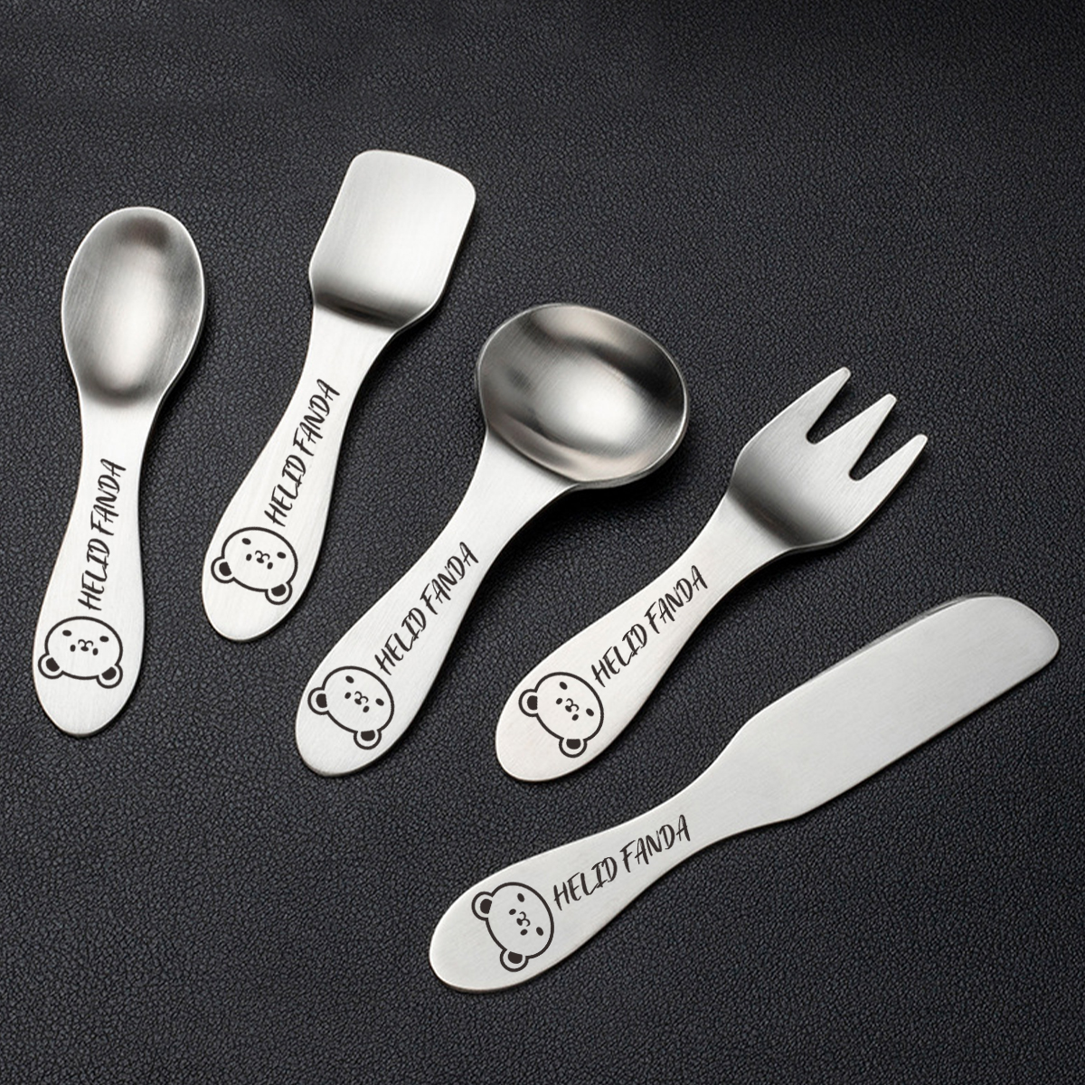 WORTHBUY 304 Edelstahl Geschirr einstellen für freundlicher Mini Eis Nachtisch Löffel Gabel Messer Küchen geschirr freundlicher besteck