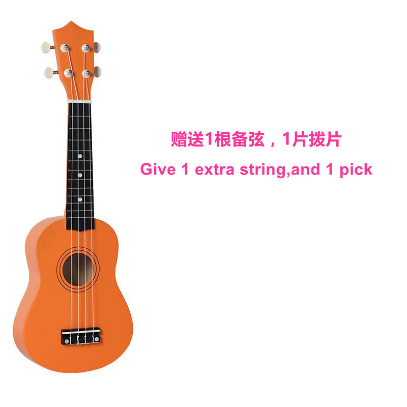 Sevenangel Ukulele 21 Inch Kinderen Ukelele Sopraan 4 Strings Hawaiian Sparren Basswood Gitaar Uke Kids Muziek Instrument: Only Orange uku
