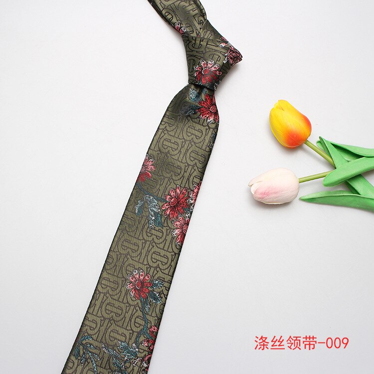 Linbaiway brand jacquard halsbånd til herre polyester slips slanke slips mænd forretningsdesignere krave brudgom corbatas: 009