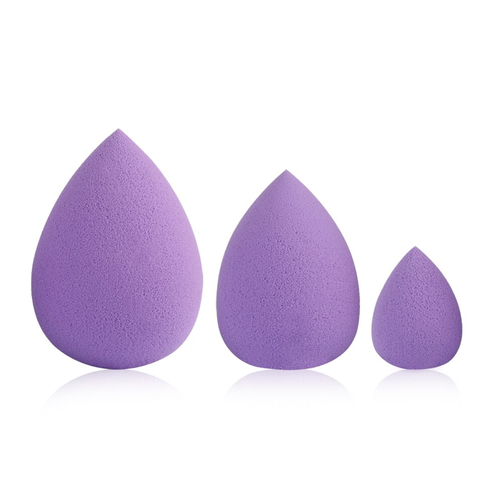 3 stks/zak Draagbare te Gebruiken 3 Size Sponge Make Rookwolken Stichting Smooth Spons Cosmetische Puff Cucurbit Water Shape tool: Purple