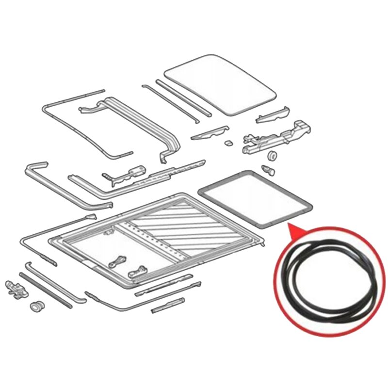 Car Sunroof Window Rubber Seal for Mercedes W124 1985-1995 W201 1983-1993 W202 1993-2001 W203 2000 A1247800298-boom