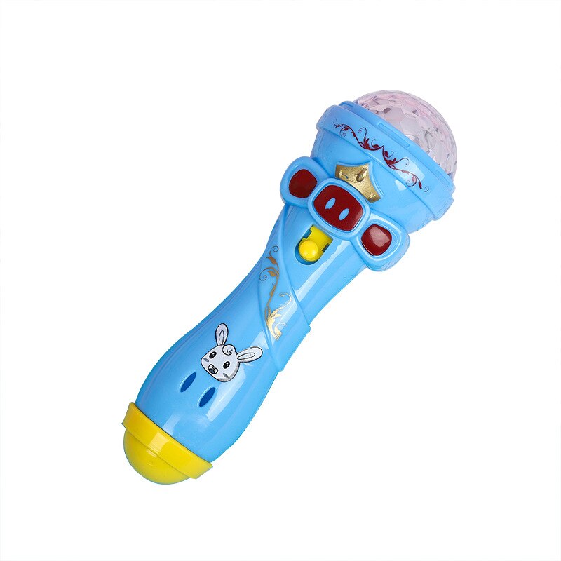 Flash Microfoon Star Studded Lichtgevende Speelgoed Projectie Microfoon Kinderen: Blauw