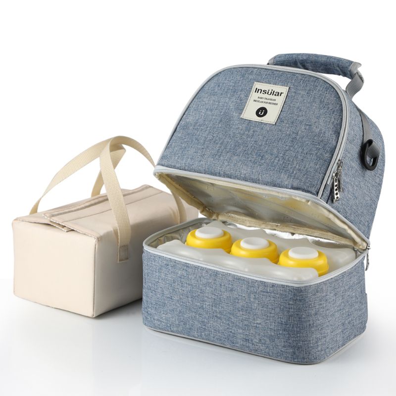 Doppel Schicht Brust Milch Kühler Tasche Feuchtigkeits Rucksack mit Eis Pack Flasche: BL