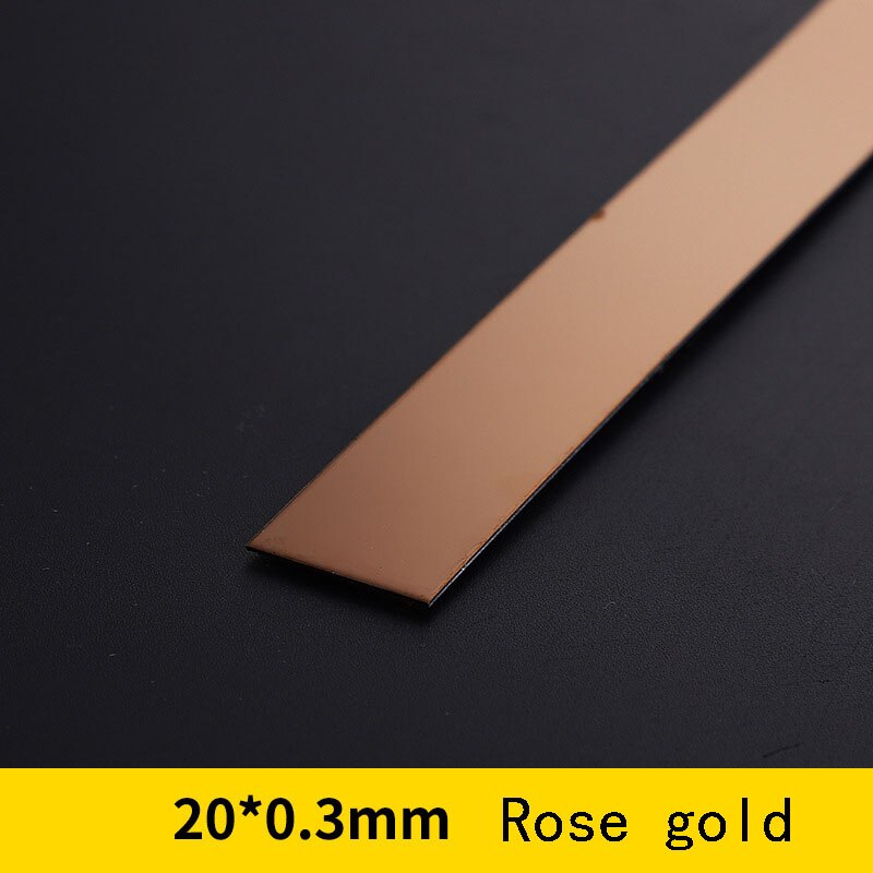 5 Meter Stainless Steel Flat Decorative Line Wall Sticker Titanium Gold Background Ceiling Edge Strip Self-adhesive For Home: 2cm Rose gold