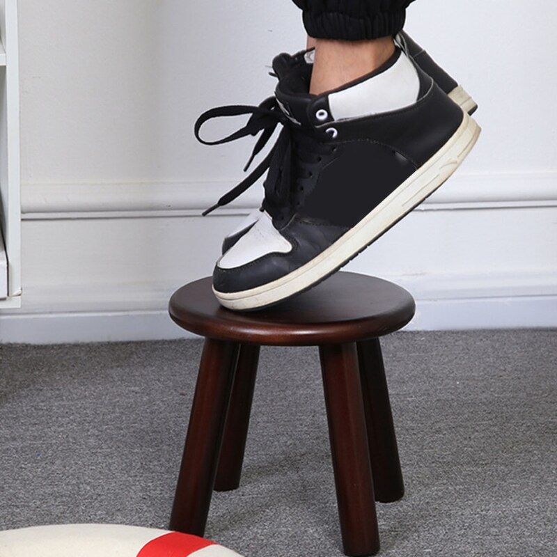 Taburete pequeño con cambio de madera maciza para niños y adultos, taburete cuadrado para cambio de zapatos, mesa de té, moderno y