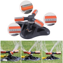 Multifunctional Garden 360 Degree Automatic Rotating Sprinkler Shower Plastic Three-prong Sprinkler Cooling Beam Maintenance