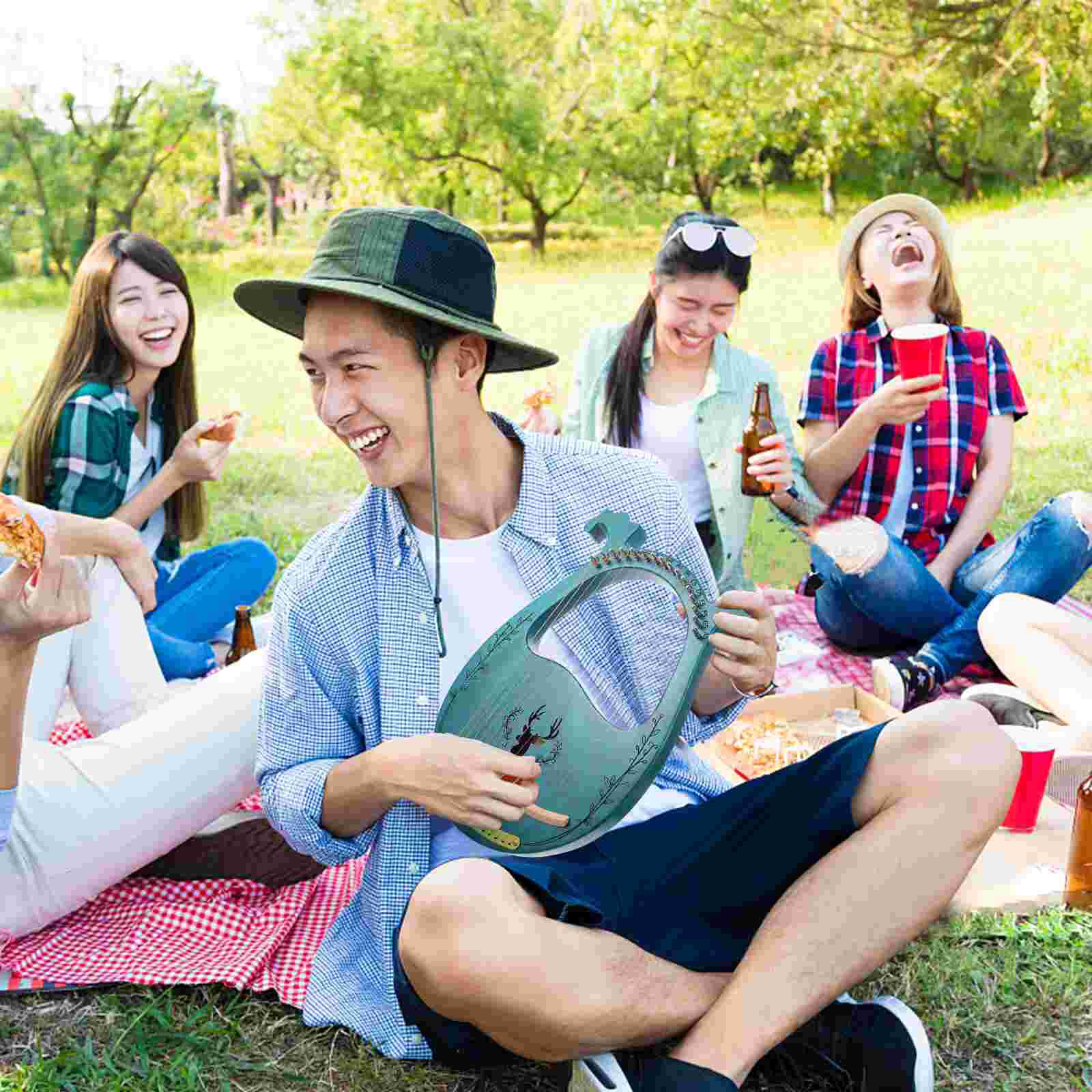 1 Set Van 16 Snaren Harp Lier Harp Verse Stijl Lier Harp Instrument (Blauw)