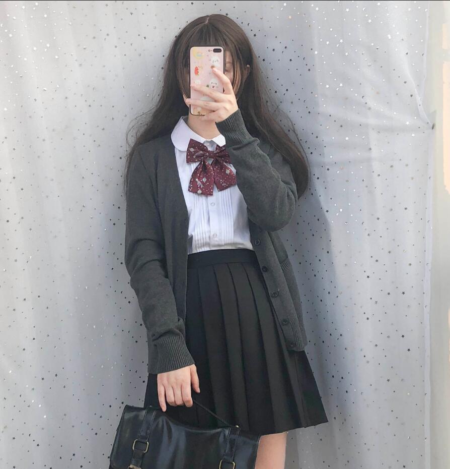 Japanese sailor suit long-sleeved school uniform Cardigan student wear class Japanese JK uniform shirt Cardigan set