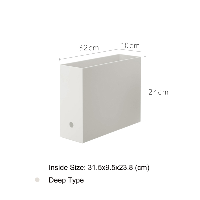 Shimoyama Kantoor Opbergdoos Desktop Bestand Document Papier Organizer Box Multi-Functionele Boeken Potlood Diversen Plastic Kast Doos: Deep Type