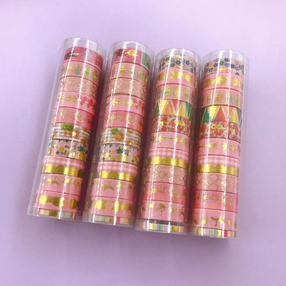 12 Uds cinta Washi de papel de de papel recortes cinta adhesiva papelería Deco cintas