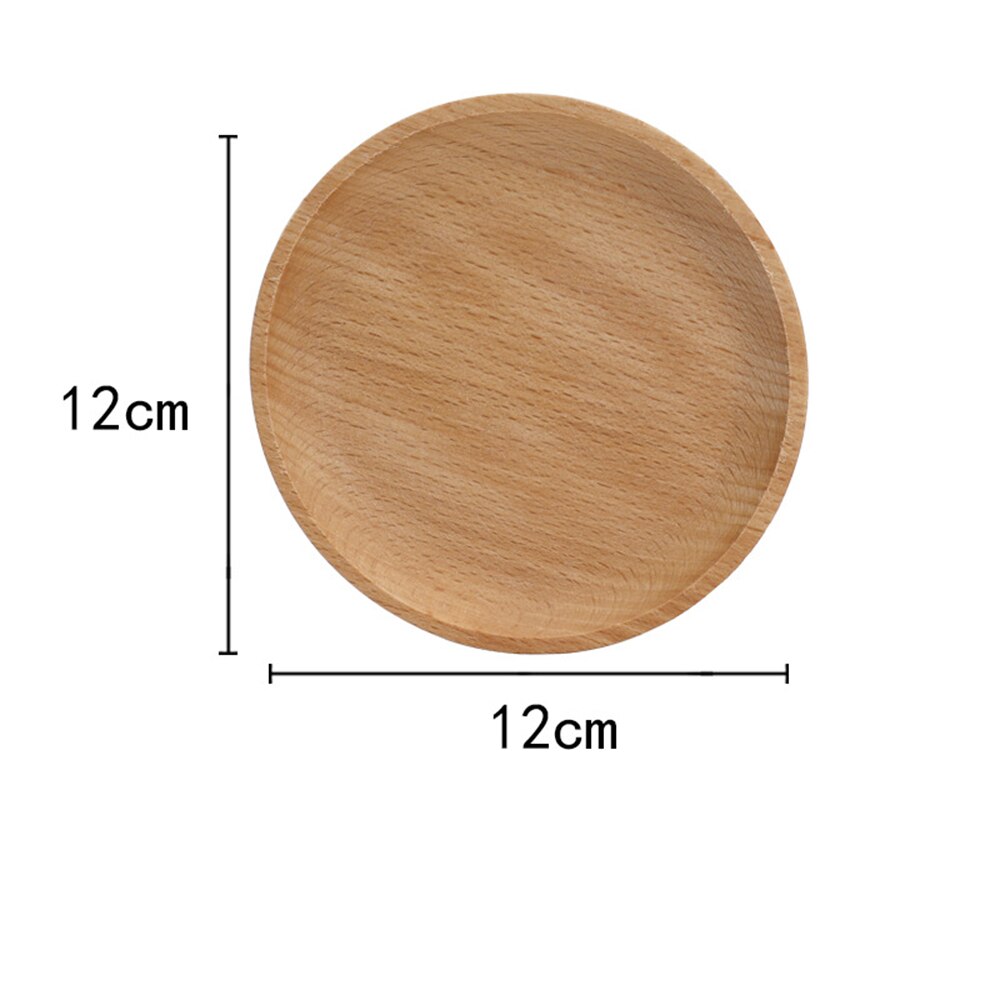 Ronde Plaat Snack Houten Taart Vruchten Schotel Kamer Dessert Dienblad Milieuvriendelijke Sushi Servies Party Voor Home Hotel School: 12cm