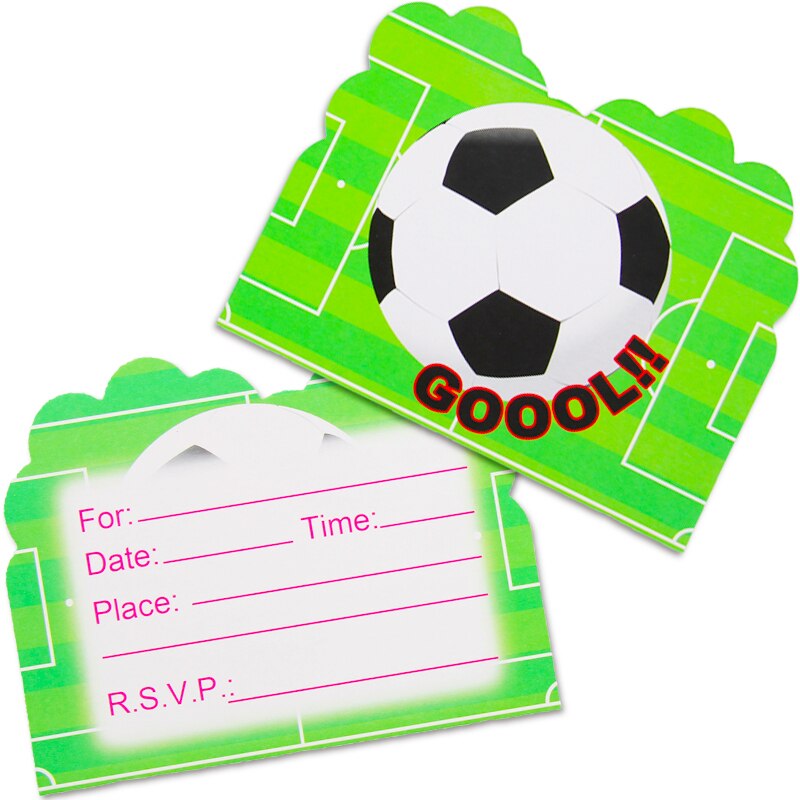 10 stk/parti tegneserie fodbold tema fest papir invitationskort tillykke med fødselsdagen fest dekoration forsyninger børn favoriserer fødselsdagskort