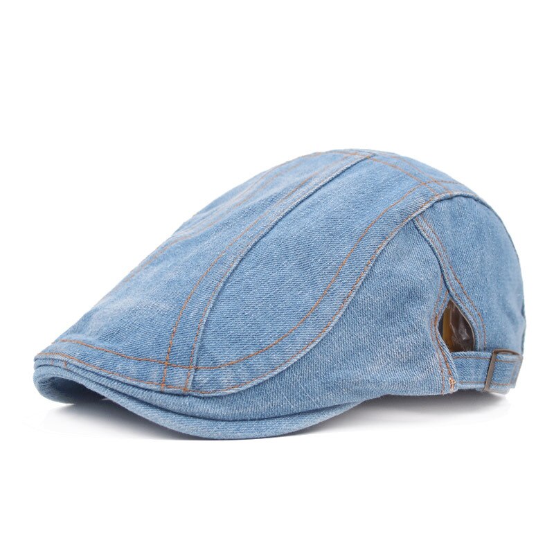 Béret en jean ajustable pour hommes et femmes, casquette de journal, Gatsby Cabbie, casquette de conduite, à visière avant, automne: 02
