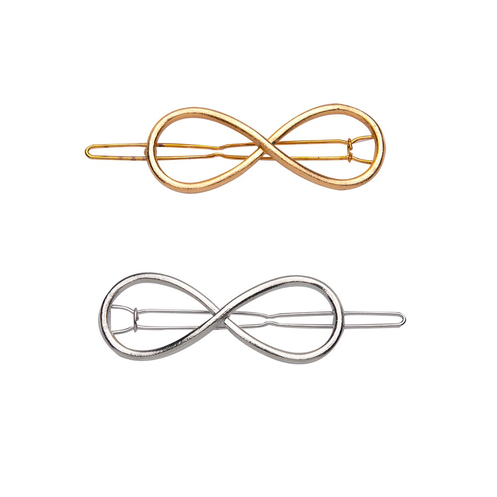 2Pcs Hollow Geometrische Haar Clip Voor Vrouwen Elegante Driehoekige Moon Star Cirkel Metalen Barrette Haarspeld Hoofd Accessorie