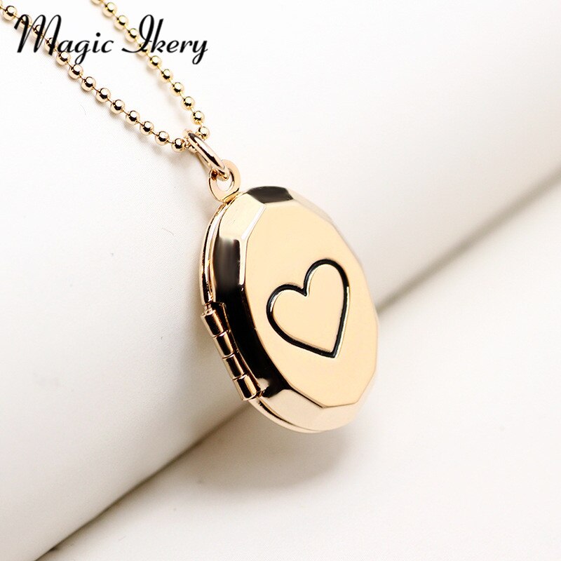 Magie Ikery runde Foto speicher schwimm medaillon Einfache Herz Halskette duft ätherisches öl diffusor für frauen MKA98