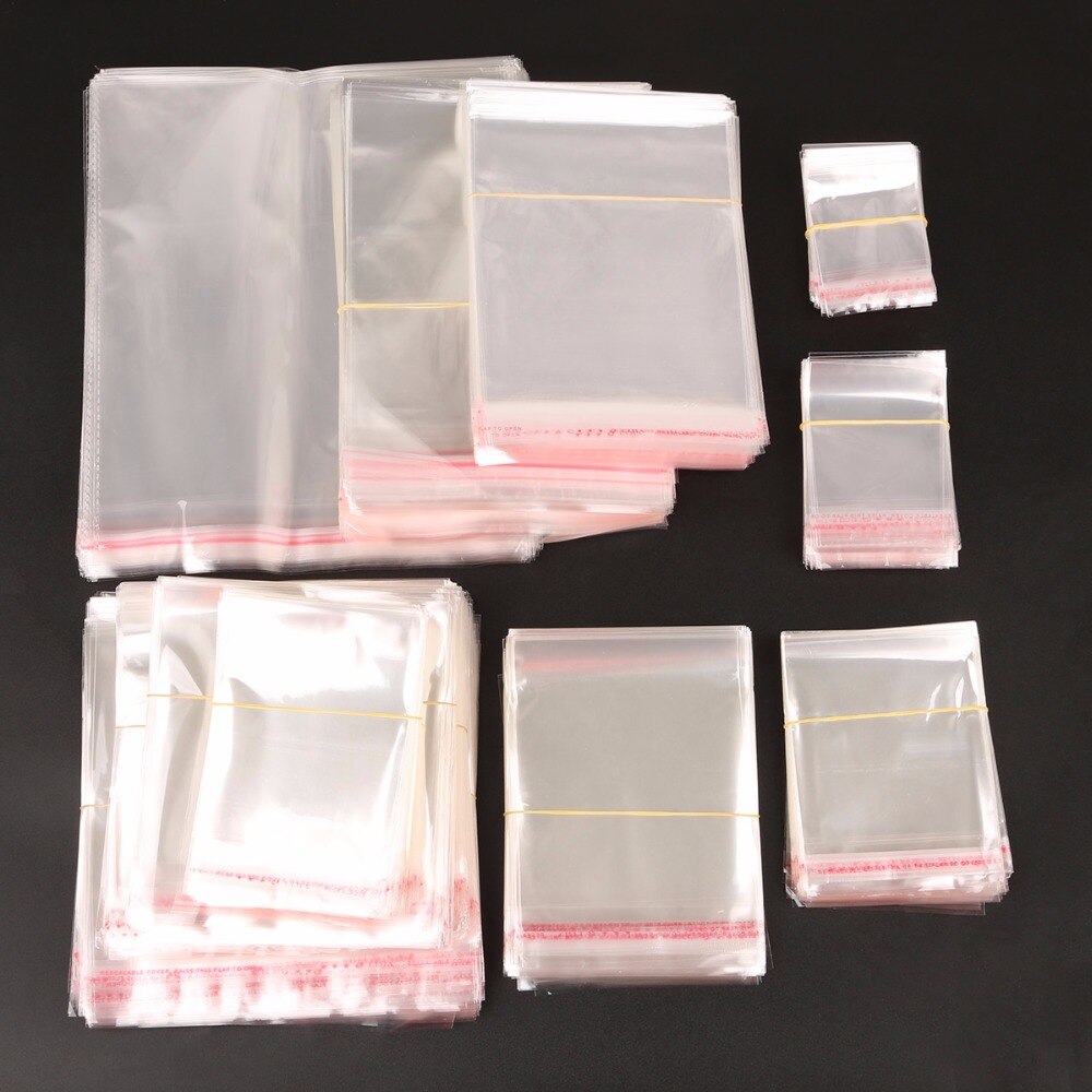 Storage Bags Clear Self Adhesive Seal Plastic Packaging Bag Resealable Cellophane OPP Poly Bags Bags