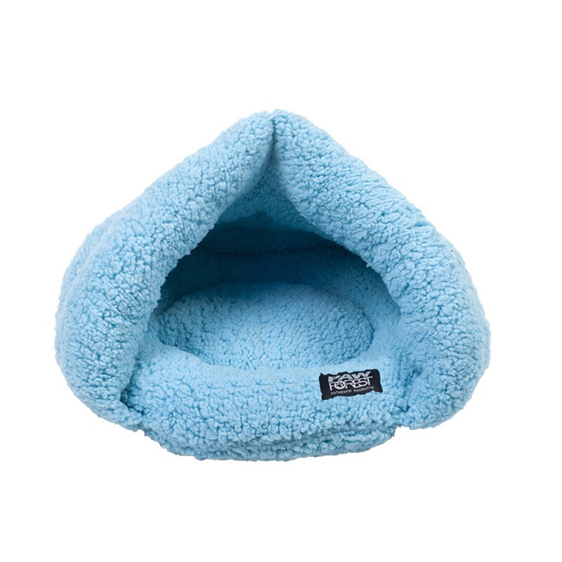 Winter Warm Huisdieren Mat3 Kleuren Zachte Fleece Dikker Nest Kat Kleine Honden Puppy Kennel Bed Kitten Cave Slaapzak puppy Huis: Blauw / S