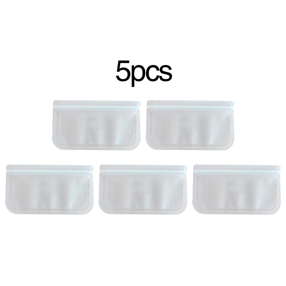 5 sztuk wielokrotnego użytku torby robić przechowywania zamrażania zamek błyskawiczny-Zamek szczelna torba na obiad na przechowywanie żywności organizacja domu: Niebieski