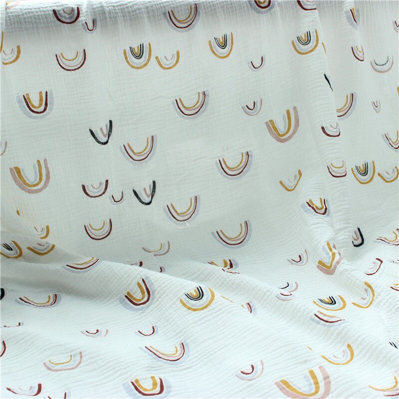 Rainbow baby Cotton fabric Double soft towelling fabric crepe sewing material fluorescent-free for baby garment