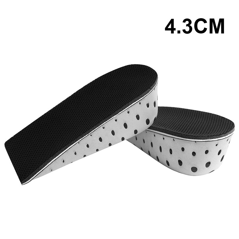 Semelles en coton à mémoire de forme unisexe pour femmes et hommes, 2.3 ~ 4.3cm, semelles complètes ou semi-montantes, coussin, directe, 2 pièces: Half pad 4.3cm