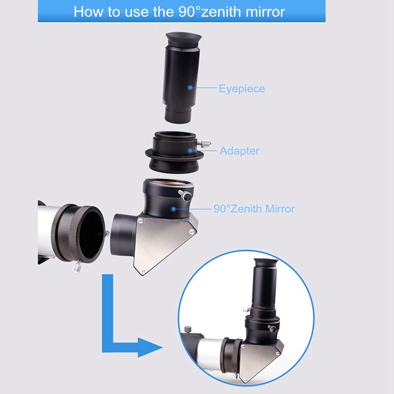 -2 pouces diagonale miroir 90 degrés plein métal télescope diagonale miroir 50.8Mm pour télescope astronomique oculaire
