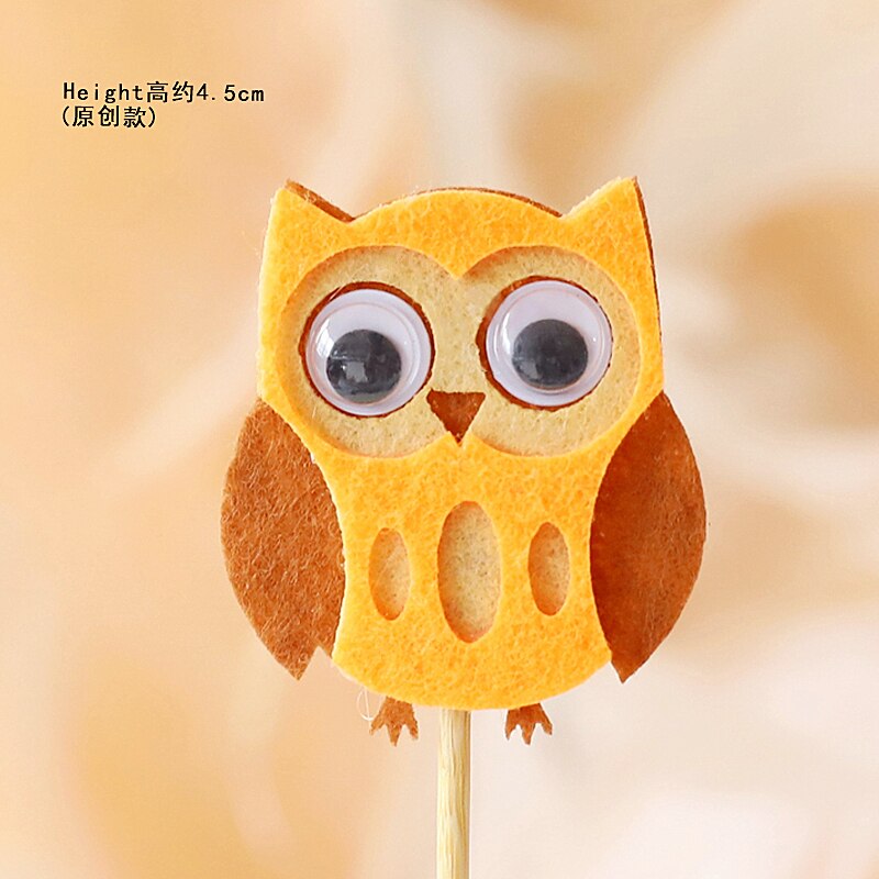 Voelde Dieren Aap Leeuw Giraffe Uil Cake Topper Voor Verjaardagsfeestje Decoraties Bakken Levert Baby Shower Kid Liefde