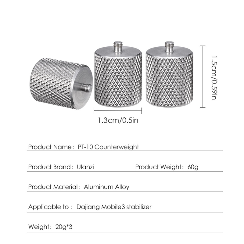 Ffyy-ulanzi pt -10 60g gegengewicht für balance dji osmo mobile 3 momentobjektiv anamorphotisches objektiv gimbal-zubehör