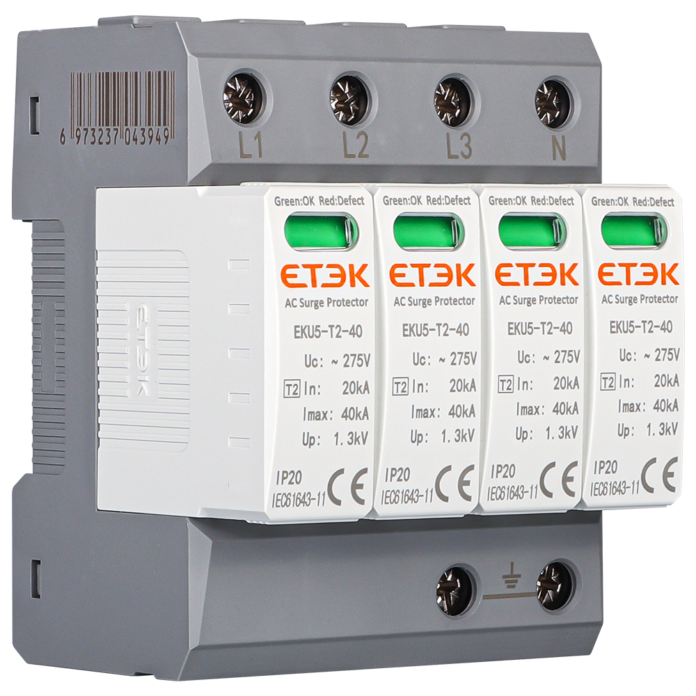 Etec talon ylijännitesuojalaite suojaus ylijännitesuoja tyyppi  t2 spd  ac 2p 3p 4p 20ka ~ 40ka 275v eku 5