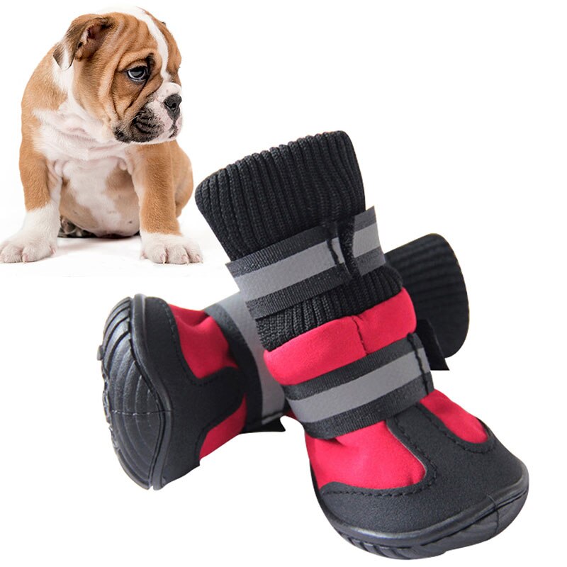 Warm Grote Grote Hond PU lederen Sportschoenen Winter Waterdichte hond Puppy Martin laarzen antislip golden retriever regen schoenen: R / XL