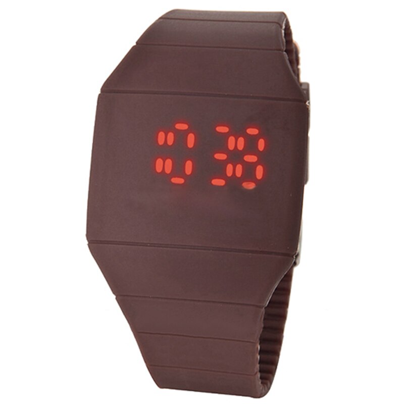 Male Casual LED Finger Screen Watches Men's Digital Clock Man Silicone Wrist Watch Clock Hodinky Ceasuri Relogio Masculino: Coffee