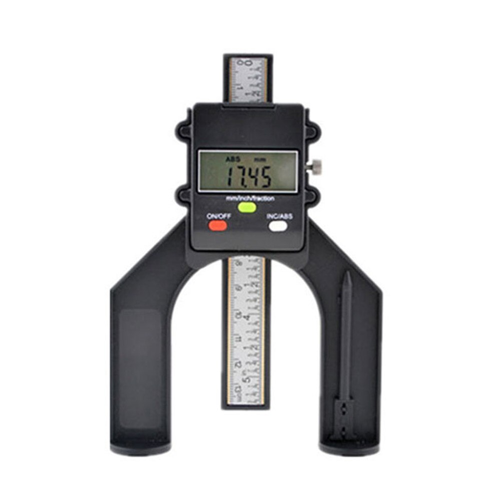 Digital Depth Gauge Tread Depth Gauge Height Caliper Tester Measure Tool LCD Magnetic Self Standing Aperture 80mm can CS: 3 Buttons